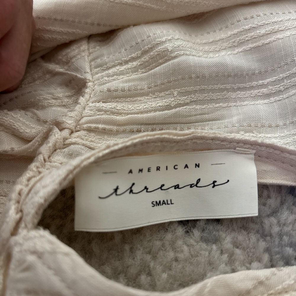 American Threads Cream Ruffled Blouse - Picture 3 of 3
